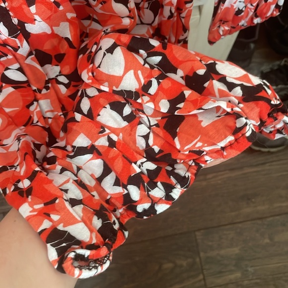 MICHAEL Michael Kors Orange, Black White Floral Top - XXS - Picture 7 of 8